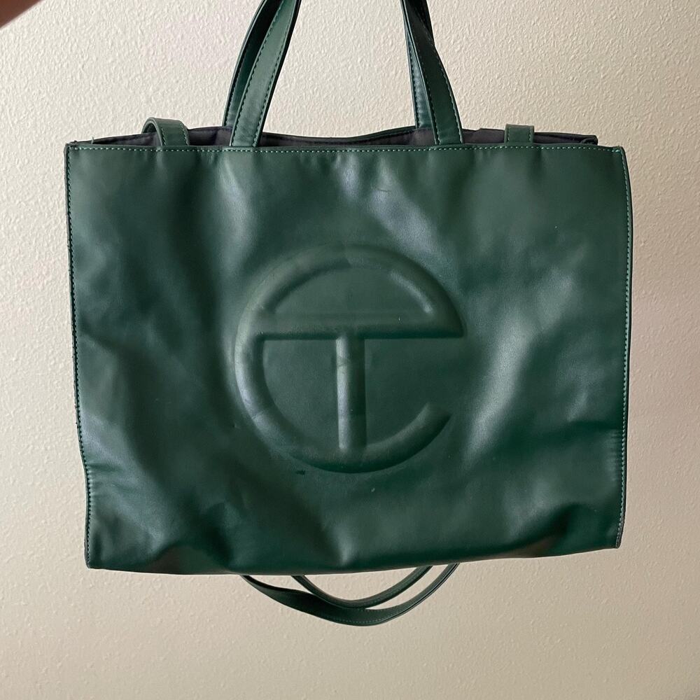 TELFAR green medium shopping tote